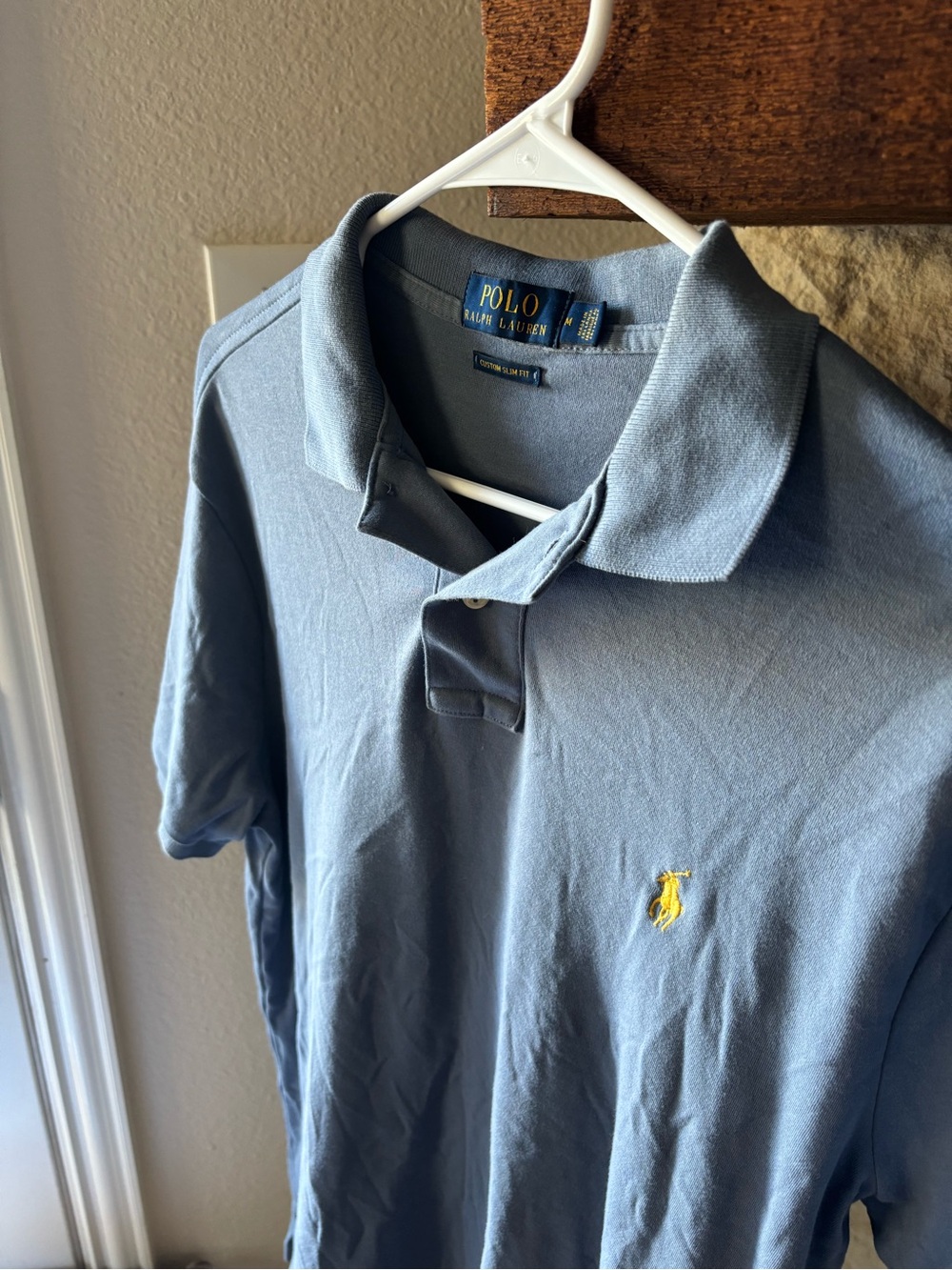 Polo Ralph Lauren Custom Slim Fit Polo - Light Blue, Size M